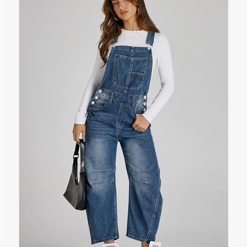 Women's Denim Barrell Overalls